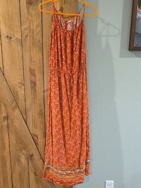 Old Navy Orange Floral Maxi Dress